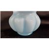 Image 3 : FENTON BLUE OPALESCENT RUFFLED TOP MELON VASE: 5" TALL