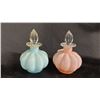 Image 1 : (2) FENTON MELON SHAPED GLASS PERFUME BOTTLES: 5.75" TALL