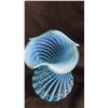 Image 2 : FENTON STEIGEL BLUE OPALESCENT SPIRAL OPTIC VASE: 9.5" TALL