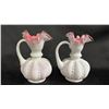 Image 1 : (2) FENTON PEACH CREST BEADED MELON PITCHER/VASES: 6" TALL