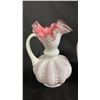 Image 3 : (2) FENTON PEACH CREST BEADED MELON PITCHER/VASES: 6" TALL