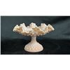 Image 1 : FENTON HOBNAIL ROSE PASTEL MILK GLASS COMPOTE:  6"T X 8" DIA.