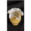 Image 2 : FENTON HOBNAIL HONEY AMBER OVERLAY VASE: 8" TALL