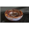 Image 1 : AMBER & PINK OPALINE AIR BUBBLE ART GLASS BOWL: 7.25" DIAMETER
