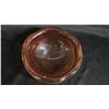 Image 2 : AMBER & PINK OPALINE AIR BUBBLE ART GLASS BOWL: 7.25" DIAMETER