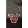 Image 5 : (1) ART GLASS BASKET & (2) SMALL FENTON GLASS BASKETS: LARGEST IS 6.5" TALL