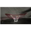Image 1 : CHALET CANADA CRANBERRY ART GLASS CONSOLE BOWL: 14" WIDE