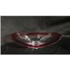 Image 2 : CHALET CANADA CRANBERRY ART GLASS CONSOLE BOWL: 14" WIDE