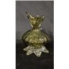 Image 2 : GREEN 7" TALL ART GLASS VASE & GREEN 9.5" WIDE ART GLASS CONSOLE BOWL