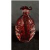Image 3 : (1) RED & (2) ORANGE ART GLASS VASES: TALLEST IS 9"