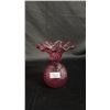 Image 3 : (2) CRANBERRY GLASS VASES: TALLEST IS 6"