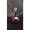 Image 3 : CRANBERRY GLASS 8.5"T DECANTER & CRANBERRY GLASS 6"T CRUET