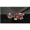 Image 1 : CRANBERRY GLASS BUD VASE & (2) CRANBERRY GLASS BOWLS