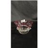 Image 3 : CRANBERRY GLASS BUD VASE & (2) CRANBERRY GLASS BOWLS
