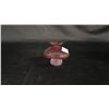 Image 6 : (3) PCS OF CRANBERRY GLASS: SMALL BUD VASE, LIDDED CONTAINER & PEAR-SHAPED LIDDED CONTAINER