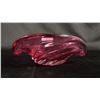 Image 3 : (2) PIECES OF ROSSI ART GLASS: 7"W CRANBERRY BOWL & 8"T PURPLE VASE
