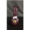 Image 4 : (2) PIECES OF ROSSI ART GLASS: 7"W CRANBERRY BOWL & 8"T PURPLE VASE