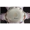 Image 4 : FENTON PINK & WHITE HAND PAINTED CRIMP AND RUFFLE BOWL - 12" DIAMETER
