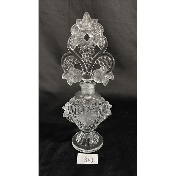 VINTAGE IMPERIAL GLASS PERFUME BOTTLE WITH STOPPER: 9" TALL