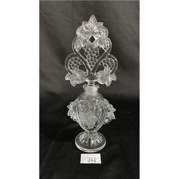 VINTAGE IMPERIAL GLASS PERFUME BOTTLE WITH STOPPER: 9.5" TALL
