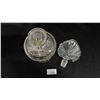 Image 2 : VINTAGE ART DECO STYLE PRESSED GLASS PERFUME BOTTLE WITH STOPPER: 10" TALL