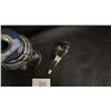 Image 3 : SMALL ART GLASS PERFUME BOTTLE WITH STOPPER: 4.5" TALL