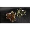 Image 2 : (2) CHALET CANADA CRIMP & RUFFLE BOWLS - 1 AMBER & 1 GREEN: 8" WIDE