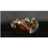 Image 3 : (2) CHALET CANADA CRIMP & RUFFLE BOWLS - 1 AMBER & 1 GREEN: 8" WIDE