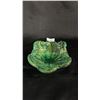 Image 1 : VINTAGE MURANO GREEN BULLICANTE & GOLD SPECK ART GLASS BOWL: 7" WIDE