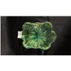 Image 2 : VINTAGE MURANO GREEN BULLICANTE & GOLD SPECK ART GLASS BOWL: 7" WIDE