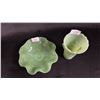Image 2 : ANCHOR HOCKING 5"T JADEITE MILK GLASS VASE & FENTON 7"W JADEITE MILK GLASS 3-FOOTED BOWL