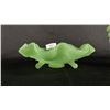 Image 3 : ANCHOR HOCKING 5"T JADEITE MILK GLASS VASE & FENTON 7"W JADEITE MILK GLASS 3-FOOTED BOWL