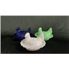 Image 1 : (3) MOSSER GLASS HEN ON NEST COVERED DISHES: 6.5" WIDE