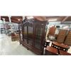Image 1 : BEAUTIFUL MAHOGANY 4-DOOR 4-DRAWER DISPLAY CABINET APPROX 78"W