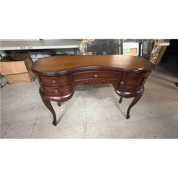 MAHOGANY KIDNEY SHAPED MAKEUP DESK