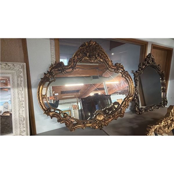 GOLD PAINTED ORNATE FRAMED MIRROR 58.5" X 49.5"
