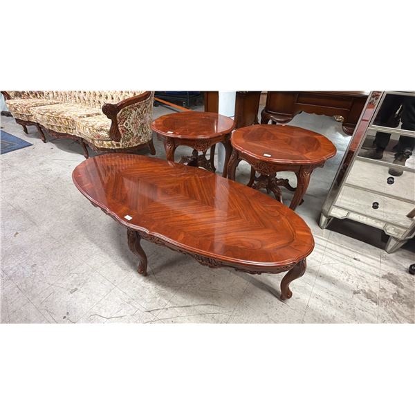 3-PC FRENCH STYLE COFFEE TABLE SET