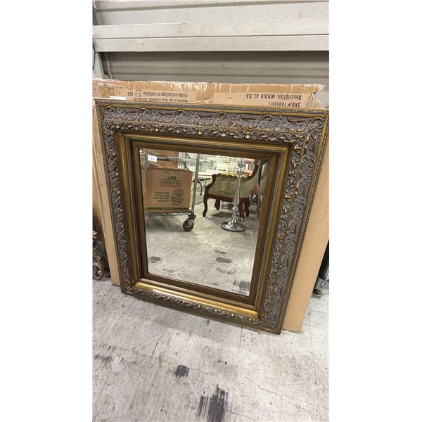 GOLD FRAMED BEVELED MIRROR 37" X 32"