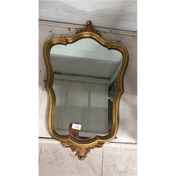 GOLD PAINTED FRAMED MIRROR 26.5" X 17"