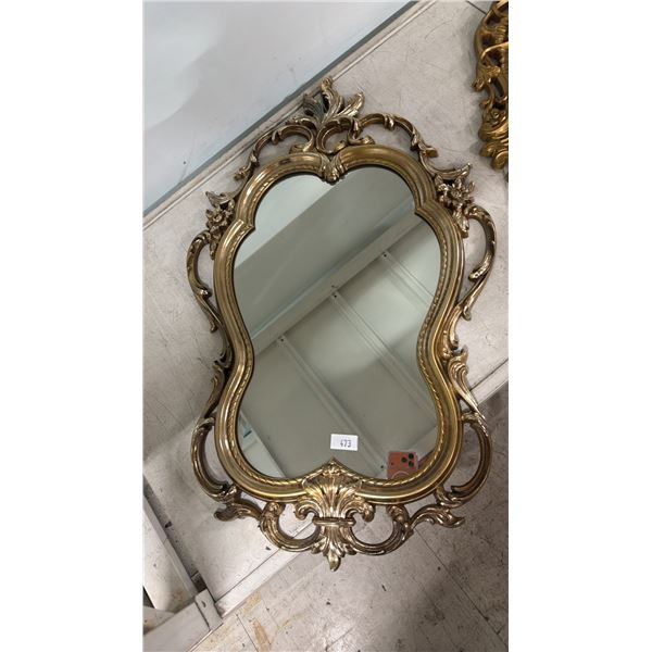 GOLD PAINTED FRAMED MIRROR 31" X 19"