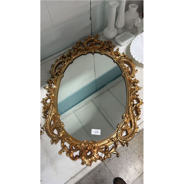 GOLD PAINTED FRAMED MIRROR 29" X 19"