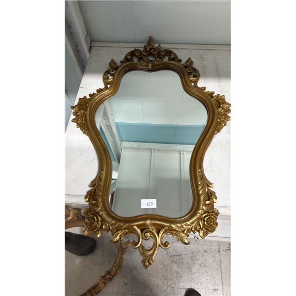 GOLD PAINTED FRAMED MIRROR 29" X 19