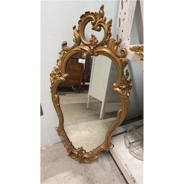 GOLD PAINTED FRAMED MIRROR 41.5" X 20" (BROKEN PIECE)