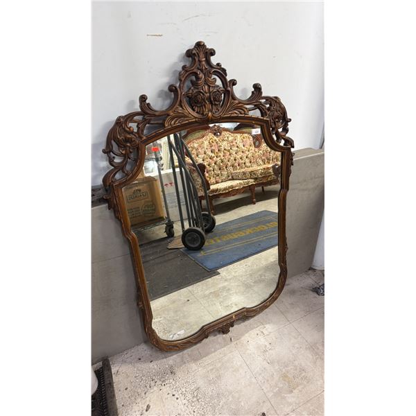 ANTIQUE ORNATE FRAMED WALL MIRROR 48" X 30.5"