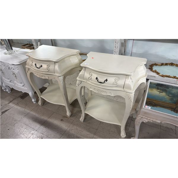 PAIR OF FRENCH STYLE WHITE PAINTED NIGHTSTANDS