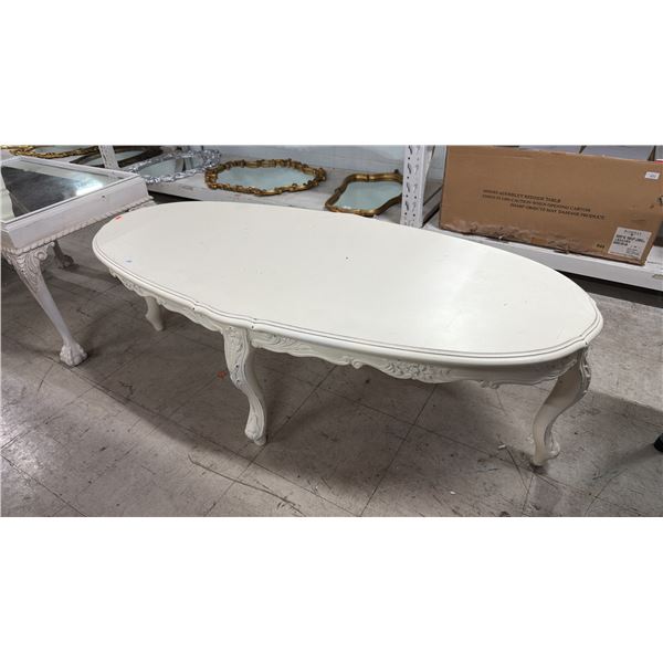 FRENCH PROVINCIAL WHITE PAINTED COFFEE TABLE