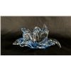 Image 1 : BLUE FREE-FORM STRETCH GLASS BOWL: 9" WIDE