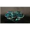 Image 1 : HEAVY ART GLASS BLUE ASHTRAY/BOWL: 8" WIDE
