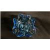 Image 2 : BLUE ART GLASS PEDESTAL BOWL: 6" WIDE