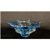 Image 1 : CANADIAN BLUE ART GLASS BOWL: 9" WIDE
